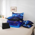 thumbnail image 4 of YST Navy Marbling 7-Piece Comforter Set, Blue Abstract Artwork, King, 4 of 4