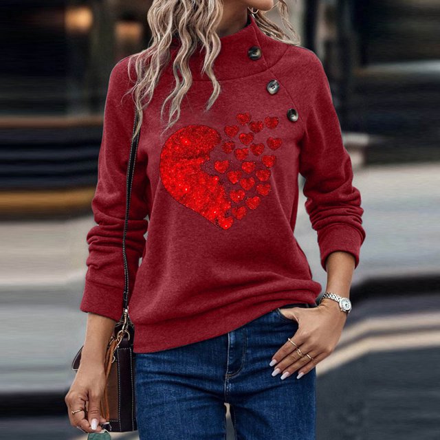 XZNGL Womens Round Neck Printed Color Fashion Top Long Sleeve Top Sweatshirts