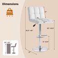 thumbnail image 3 of Costway Modern Swivel Bar Stools Set of 2 with Heavy-duty Metal Base & Footrest Back White, 3 of 9