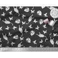 thumbnail image 3 of Soimoi Rayon Crepe Fabric Bird & Cat Animal Decor Fabric Printed Yard 46 Inch Wide, 3 of 3