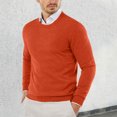 thumbnail image 2 of LUOGENLI Veste Chandail pour Homme à Boutons, Automne et Hiver, Lisse, Confortable, Légère, Drapée, Douce, Agréable pour la Peau, Texturée, Coupe Ajustée, Col Rond, à Manches Longues, Veste Chandail pour Homme Orange, Taille g, 2 of 8