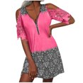 thumbnail image 1 of EQWLJWE Robes d'Été pour Femmes 2023 Robe Décontractée Aguichant pour Femme Mode d'Été à Col en V à Manches Courtes Ample Imprimée, 1 of 5