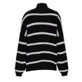 thumbnail image 4 of Besolor Chandails à Demi-Col Roulé pour Femmes, Tricot Rayé à Manches Longues, Chandail Ample Décontracté, Hauts d'Automne, Blouses Tendance, 4 of 6