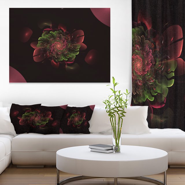 Fleur Fractale Arrondie Violet Foncé - Impression d'Art Floral sur Toile