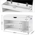 thumbnail image 3 of Boutique Home Modern White Shoe Bench with Padded Seat and Storage, 3 of 7