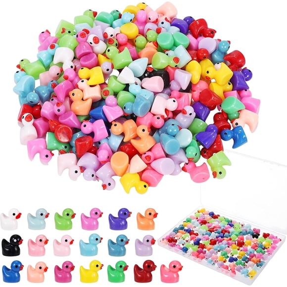 150 Pack Mini Resin Ducks Tiny Rubber Duck to Hide Mini Plastic Cruise Ducks for Ducking Prank Game Dollhouse Accessories Garden Landscape Aquarium Potted Ornament Charms Bag Fillers Party Favors