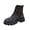 Noir, variante sur LOVZFMLL Bottes pour Femmes Bottes de Combat à la Cheville à Lacets Bout Rond Sangles Ajustables Talon Bas Épais Bottes Classiques d'Automne Hiver