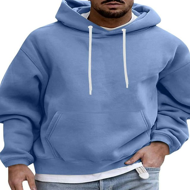 Fall Casual Pullover for Men Long Sleeve Hooded Sweatshirt