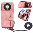 thumbnail image 4 of Crossbody Phone Case Wallet with Detachable Strap for Honor X9B Shockproof Cover Pink, 4 of 5