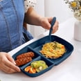 thumbnail image 1 of Divided Dinner Plates, Portion Controlled, Plastic, Bariatric Plates, Reusable, for Adults Picnics Camping Home Kitchen, 1 of 6