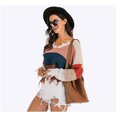 thumbnail image 4 of Women‘s Fashion Color Block Pullover Long Sleeve Hollow-out Distressed Tassels Sweater, 4 of 7