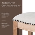 thumbnail image 4 of Maven Lane Adrien Saddle Counter Stool in Weathered Oak Finish w/ Sand Color Fabric Upholstery, 4 of 6
