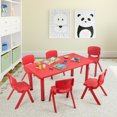 thumbnail image 4 of Gymax 6-pack Kids Plastic Stackable Classroom Chairs Indoor/Outdoor Kindergarten Red, 4 of 10