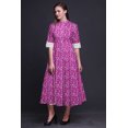 thumbnail image 4 of Bimba Robe-Chemise Mi-Mollet pour Femmes à Manches Roulées à Imprimé Floral Boutonnée - Grand, 4 of 5