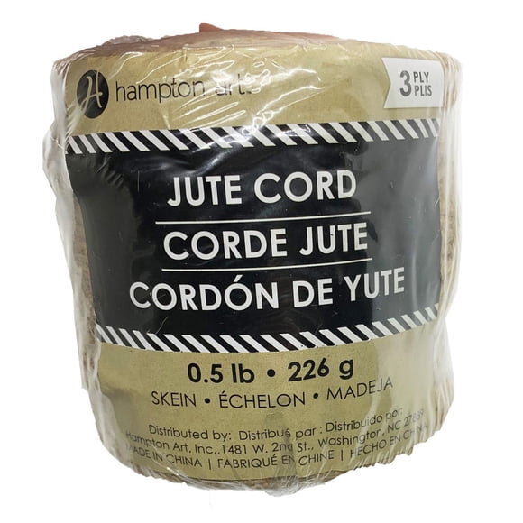 Hampton Art 100% Natural Jute, 3 Ply, on Roll 1/2 (.5) Pound