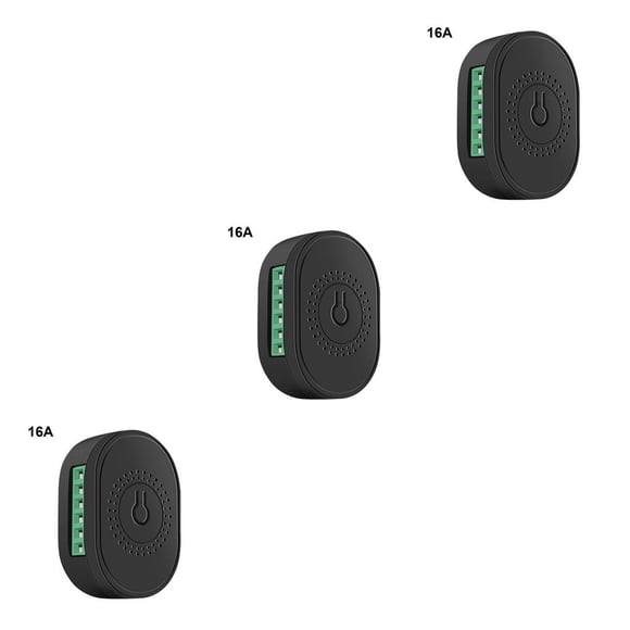 Ruiboury Tuya WiFi Smart Switch Light 16A 2 Way Module DIY On Off Can Timing Control Wireless Breaker For Black 16A 3Set