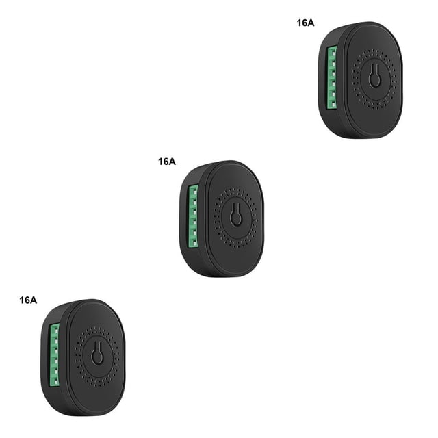 Ruiboury Tuya WiFi Smart Switch Light 16A 2 Way Module DIY On Off Can Timing Control Wireless Breaker For Black 16A 3Set