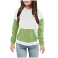 thumbnail image 1 of MeetoTime Sweat à Capuche pour Enfants Manches Longues Col Rond Patchwork Haut Extérieur pour Garçons Filles 4-14 Ans, 1 of 3