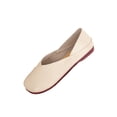 thumbnail image 1 of Beige Ladies Flats Retro Two Wear Design Round Toe Shallow Mouth Solid Color Comfortable Casual Shoes For Daily Walking Office All Occasions Size 43, 1 of 9