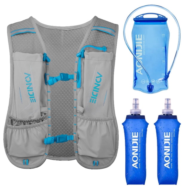 AONIJIE Sac à Dos d'Hydratation de Course avec Flasque Souple 2*500 ml, Gilet d'Hydratation Ajustable et Léger pour Randonnée Cyclisme Course Marathon