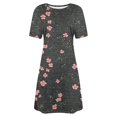 thumbnail image 4 of Ovzne Robes d'Été pour Femmes Robe de Plage Mode pour Femmes Robe à Col Rond à Manches Courtes Imprimée Robe Chandail Robe Grande Taille à Manches Courtes Liquidation, 4 of 5
