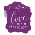 thumbnail image 1 of Inkdotpot Pack Of 100 Real Silver Foil Bracket Shape Paper Tags Love Is Sweet Wedding Favor Hang Tags, 1 of 6