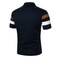 thumbnail image 4 of Shirts for Men, Mens Patchwork Fallow Button Round Neck Sports Short Sleeve Shirt, 4 of 5