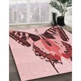 thumbnail image 3 of Ahgly Company Tapis Rectangulaire Lavable en Machine Intérieur Transitionnel Marron Rouge, 4 Pieds x 6 Pieds, 3 of 7