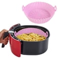 thumbnail image 2 of Air Fryer Silicone Baking Pan, Foldable Non-Stick Fryer Liner, Dishwasher Safe Reusable Tray for Healthy Cooking, 2 of 7