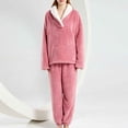 thumbnail image 1 of Cadeau TIMIFIS Roses Femmes Ensembles de Pyjama en Molleton Hauts à Manches Longues et Pantalons Ensembles de PJs Joggers Tenue d'Intérieur en Peluche Vêtements de Nuit Printemps/été, 1 of 6