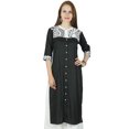 thumbnail image 1 of Bimba Kurta Kurti en Rayonne pour Femmes Manches 3/4 Tunique Formelle - Vêtement à Surpiqûres Personnalisées, 1 of 6