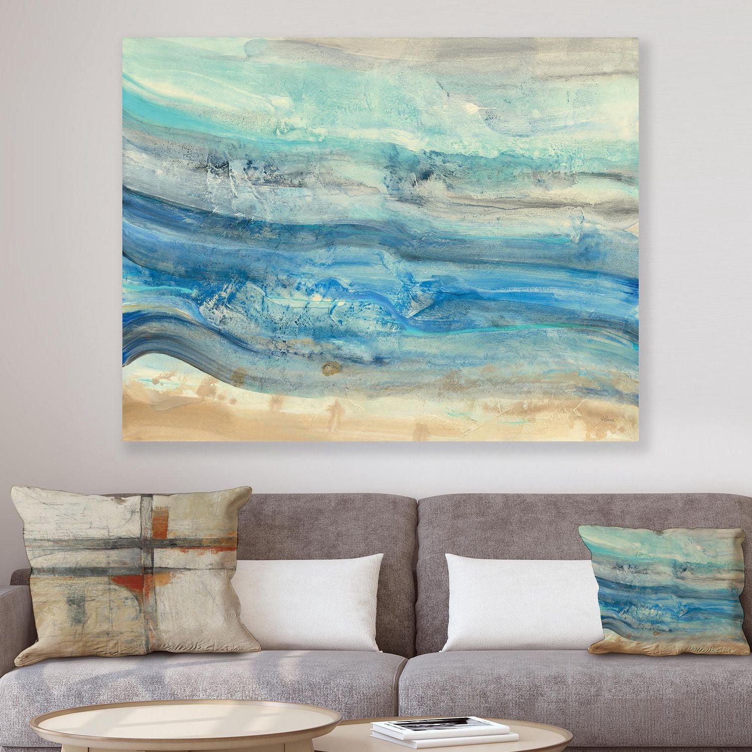 Designart Vagues minérales océaniques Art mural sur toile