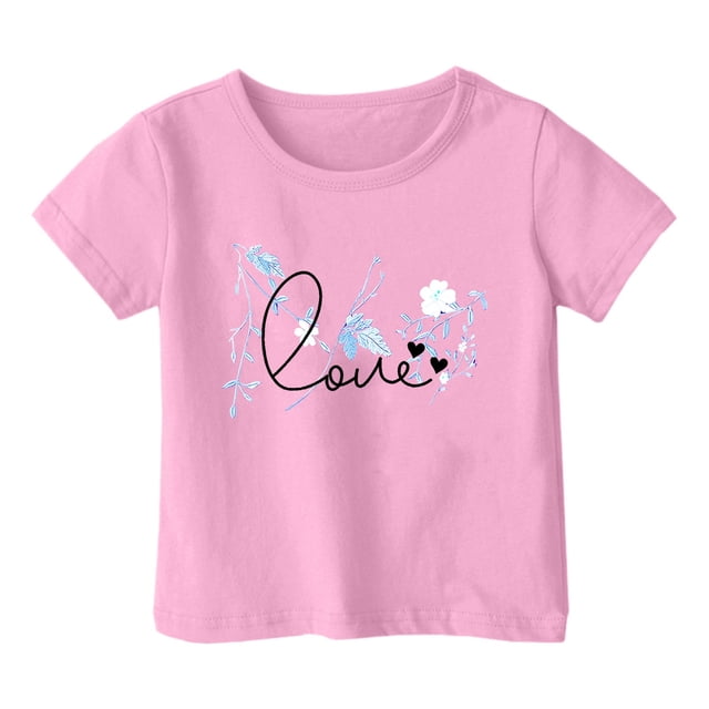 Chandail Court de Danse 2t Chandails à Manches Longues Filles Garçon et Fille Mode Décontractée Imprimé Col Rond Ample T-Shirt à Manches Courtes Haut