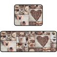 thumbnail image 1 of Coffee Kitchen Rugs Non-Slip Kitchen Mat Set of 2 Washable Kitchen Rug Runner Rubber Backed Kitchen Floor Mats Coffee Decor, 1 of 5