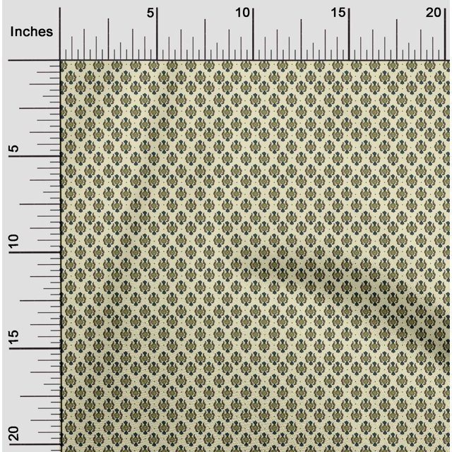 oneOone Tissu Viscose Georgette Damas & Floral Imprimé au Mètre 42 Pouces de Large