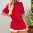 thumbnail image 4 of Weiqiqre Spring Tops for Women 2025 Crew Neck Color Block Basic Summer Casual Short Sleeve T Shirt, 4 of 6