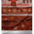 thumbnail image 1 of Soimoi Poly Georgette Fabric Cross Stitch Christmas Fabric Prints By Yard 42 Inch Wide, 1 of 3