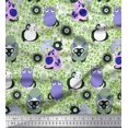 thumbnail image 1 of Soimoi Rayon Crepe Fabric Spiral,Floral & Cat Cartoon Decor Fabric Printed Yard 46 Inch Wide, 1 of 3