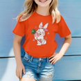 thumbnail image 2 of PMVFHDE T-Shirt Fille T-Shirts pour Fille T-Shirts pour Fille T-Shirts pour Fille Graphique Hauts d'Été pour Filles 2025 Imprimé pour Enfants Col Rond Manches Courtes T-Shirt Orange, 3-4 Ans, 2 of 4