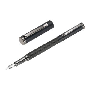 Uxcell Fountain Pen Medium Nib, Metal Fountain Pen Barrel Handcrafted Pen for Professional Office Journaling Gifts, Black