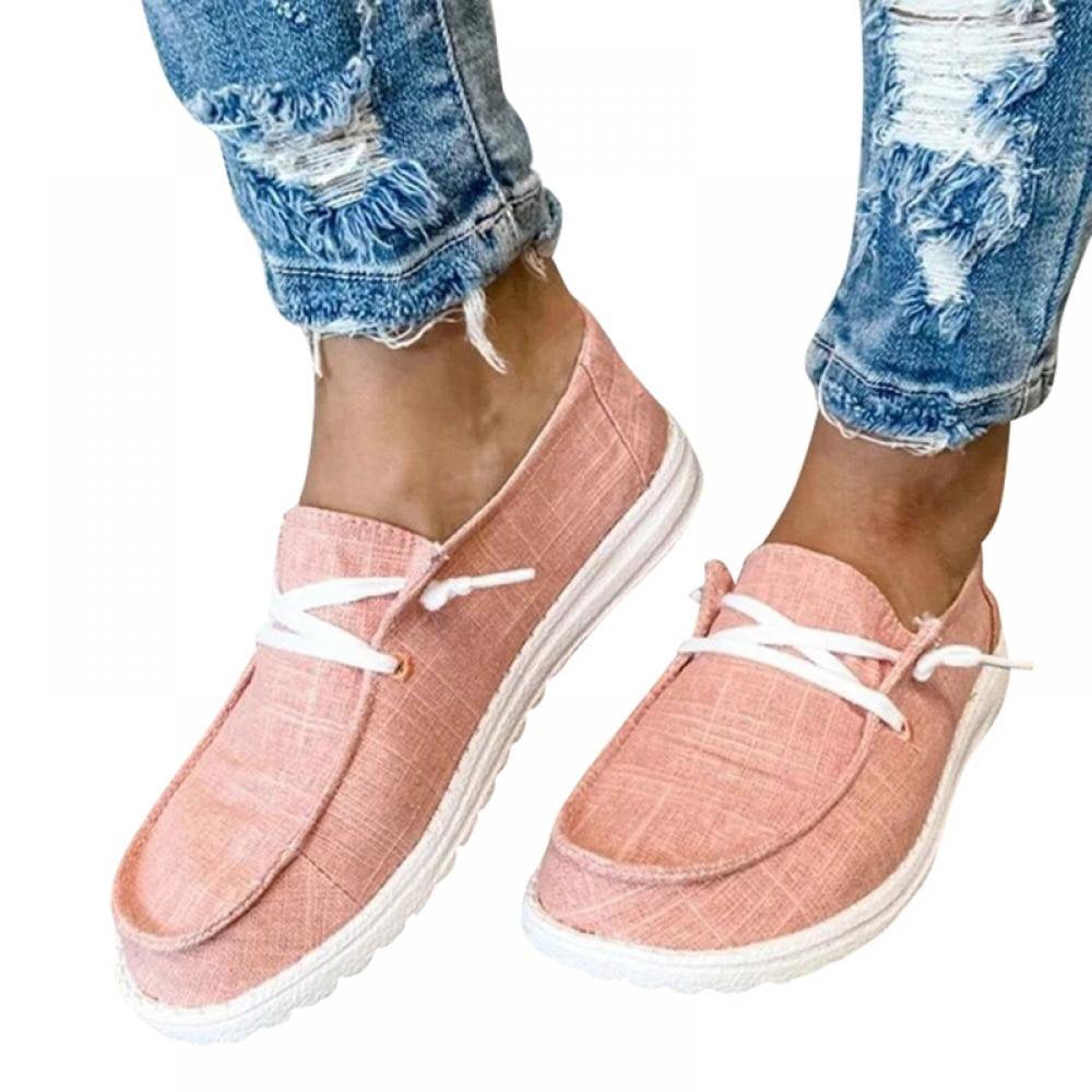 AMERTEER Chaussures Décontractées Respirantes en Toile pour Femmes Chaussures Simples Mode
