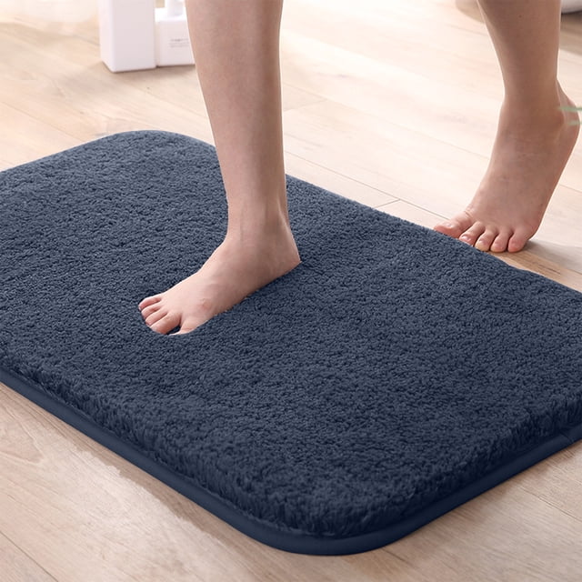 Plush Bathroom Mat with Non-Slip Backing for Kitchen Entryway Indoor Use 1-Piece