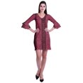 thumbnail image 2 of Moomaya Robe Courte Imprimée pour Femmes, Manches Évasées, Coupe Droite, Robes pour Femmes, Vêtements d'Été Décontractés, 2 of 6