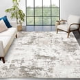 thumbnail image 3 of Ultra-Soft Modern Abstract Area Rug - Low Pile Faux Wool, Spot Resistant, Machine Washable, Non-Slip Carpet for Living Room, Bedroom, Office - Beige, 5x7ft (152x213cm), USA Specification, 3 of 7