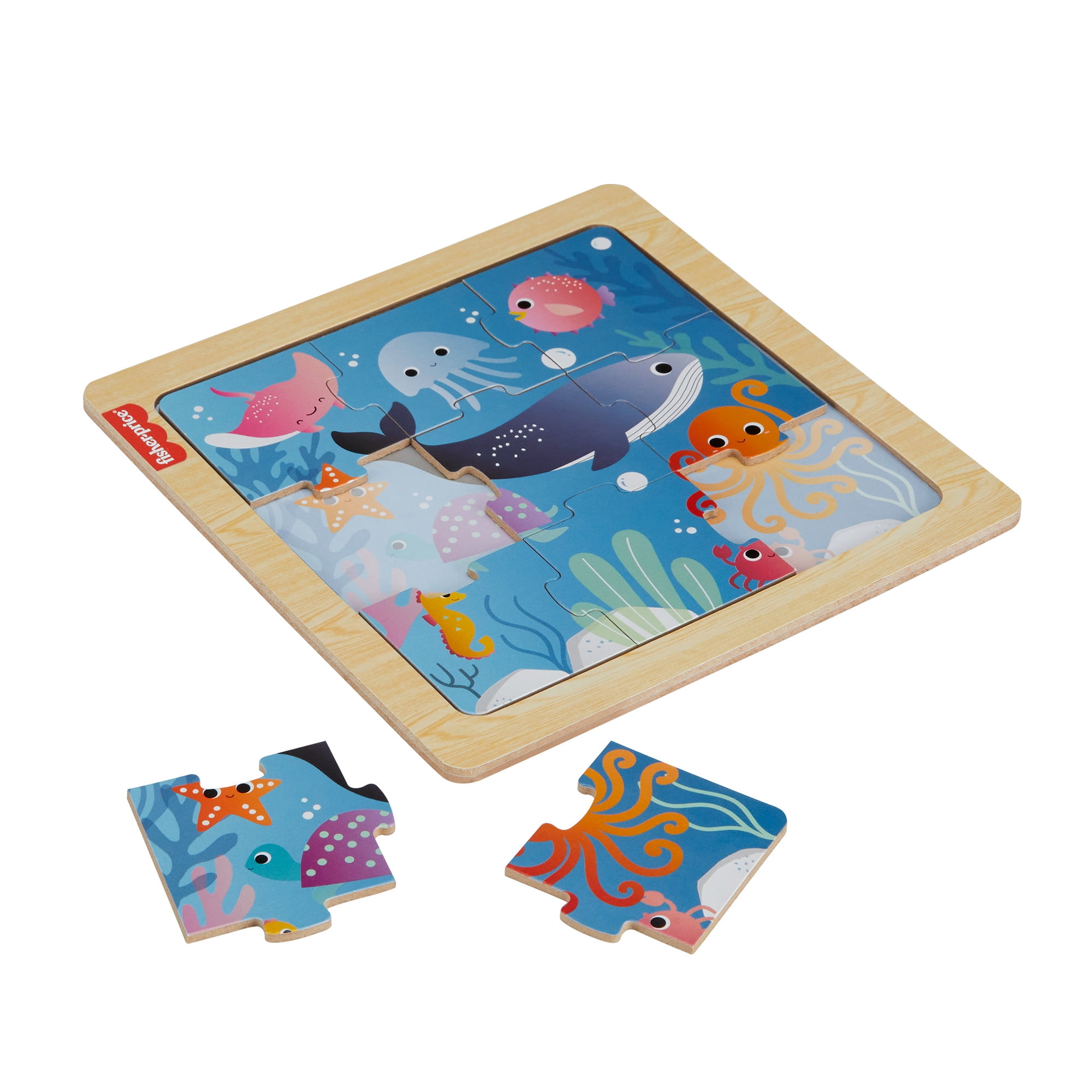 Fisher-Price Wooden Jigsaw Puzzle Ocean Sea Theme - Walmart Exclusive