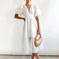 thumbnail image 5 of Ketyyh-chn99 Robes pour Femmes Grande Taille Robe Maxi Décontractée Robes T-shirt à Manches Longues Robe Bohème de Plage Blanc,TG, 5 of 5
