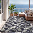 thumbnail image 3 of OPPODREAM Reversible Outdoor Rug 5x7, Waterproof Outdoor Plastic Straw Rug for Patio, Tropical Leaf Spring Camping Rugs for Outside, Deck,, 3 of 8