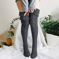 thumbnail image 3 of Jsaierl Womens Cable Knitted High Boot Socks Solid Color Extra Long Socks Winter Over Knee Stockings Leg Warmers, 3 of 5