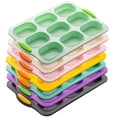 thumbnail image 4 of Oleegame 2PC Tin Foil Roll 9 Grids Multi Color Kitchen Silicone Oval Cake French Bread Baking Pan Non Stick Kitchen Utility Pink, 4 of 4