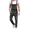 thumbnail image 2 of cllios Bib Overalls for Men Denim Plus Size Adjustable Strap Practical Jeans Jumpsuits Classic Slim Fit Pocket Overalls, 2 of 6